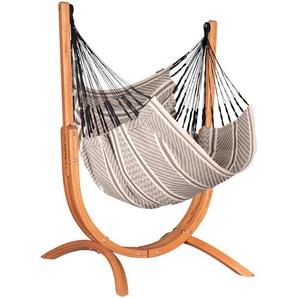La Siesta Hängematte, Braun, Schwarz, Weiß, Textil, Eukalyptusholz, 103-106x152-163x107 cm, Gots, Fsc, wetterbeständig, Gartenmöbel, Hängematten