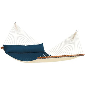 La Siesta Hängematte, Dunkelblau, Holz, Textil, Kiefer, Füllung: Polyester, 140 cm, wetterbeständig, UV-beständig, regenabweisend, Gartenmöbel, Hängematten