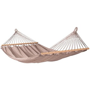 La Siesta Hängematte , Weiß, Beige , Holz, Textil , Bambus , 160 cm , wetterbeständig, UV-beständig, regenabweisend , Gartenmöbel, Hängematten