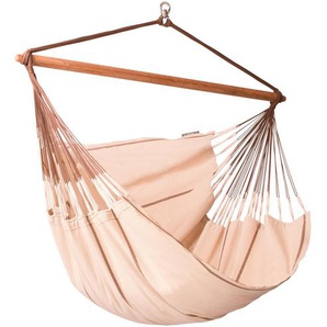 La Siesta Hängesessel , Beige , Holz, Textil , Bambus , 140x170x210 cm , Gartenmöbel, Hängesessel