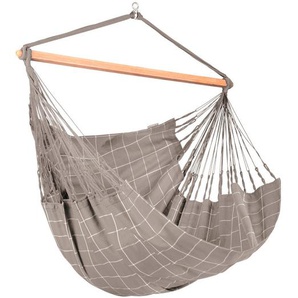 La Siesta Hängesessel , Beige , Holz, Textil , Bambus , 140x170x210 cm , wetterbeständig, UV-beständig, regenabweisend , Gartenmöbel, Hängesessel
