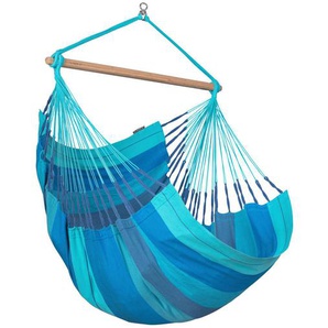 La Siesta Hängesessel , Blau, Hellblau, Dunkelblau , Holz, Textil , Bambus , 110x160x180 cm , Gartenmöbel, Hängesessel