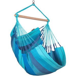 La Siesta Hängesessel , Blau, Hellblau, Dunkelblau , Holz, Textil , Bambus , 90x145x140 cm , Gartenmöbel, Hängesessel