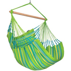 La Siesta Hängesessel , Gelb, Grün, Hellgrün , Holz, Textil , Bambus , 110x160x180 cm , wetterbeständig, UV-beständig, regenabweisend , Gartenmöbel, Hängesessel