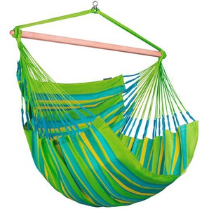 La Siesta Hängesessel , Gelb, Grün, Hellgrün , Holz, Textil , Bambus , 140x170x210 cm , wetterbeständig, UV-beständig, regenabweisend , Gartenmöbel, Hängesessel