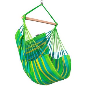 La Siesta Hängesessel , Gelb, Grün, Hellgrün , Holz, Textil , Bambus , 90x145x140 cm , wetterbeständig, UV-beständig, regenabweisend , Gartenmöbel, Hängesessel