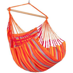 La Siesta Hängesessel , Gelb, Orange, Rot, Hellgrau , Holz, Textil , Bambus , 110x160x180 cm , wetterbeständig, UV-beständig, regenabweisend , Gartenmöbel, Hängesessel