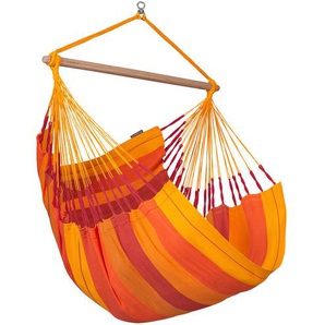 La Siesta Hängesessel , Gelb, Orange, Rot , Holz, Textil , Bambus , 110x160x180 cm , Gartenmöbel, Hängesessel