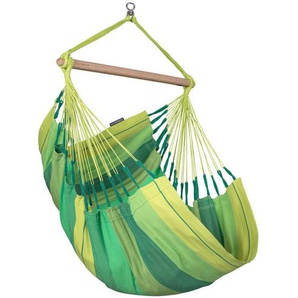 La Siesta Hängesessel , Grün, Dunkelgrün, Hellgrün , Holz, Textil , Bambus , 90x145x140 cm , Gartenmöbel, Hängesessel
