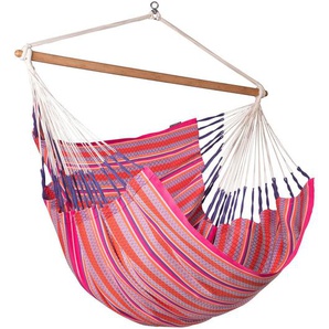 La Siesta Hängesessel , Lila, Orange, Pink , Holz, Textil , Bambus , 140x170x210 cm , Gartenmöbel, Hängesessel