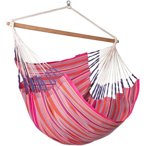 La Siesta Hängesessel, Lila, Orange, Pink, Holz, Textil, Bambus, 140x170x210 cm, Gartenmöbel, Hängesessel