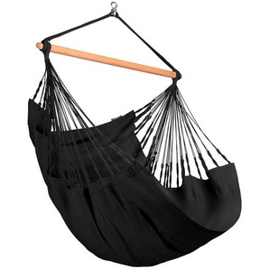 La Siesta Hängesessel , Schwarz , Holz, Textil , Bambus , 110 cm , Gartenmöbel, Hängesessel