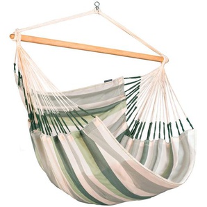 La Siesta Hängesessel , Weiß, Dunkelgrün, Hellgrün , Holz, Textil , Bambus , 140x170x210 cm , wetterbeständig, UV-beständig, regenabweisend , Gartenmöbel, Hängesessel