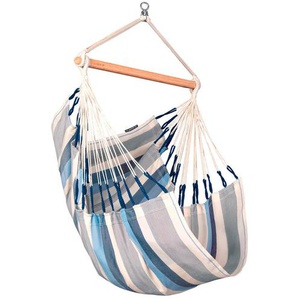 La Siesta Hängesessel , Weiß, Hellblau, Dunkelblau , Holz, Textil , Bambus , 90x145x140 cm , wetterbeständig, UV-beständig, regenabweisend , Gartenmöbel, Hängesessel