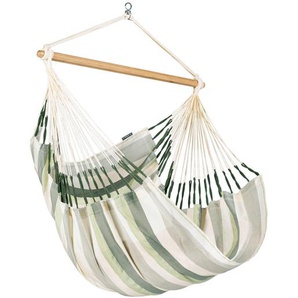 La Siesta Hängesessel , Weiß, Hellgrau, Hellgrün, Olivgrün , Holz, Textil , Bambus , 110x160x180 cm , wetterbeständig, UV-beständig, regenabweisend , Gartenmöbel, Hängesessel