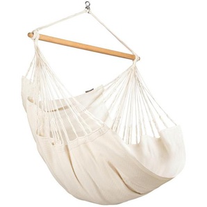 La Siesta Hängesessel , Weiß , Holz, Textil , Bambus , 110x160x180 cm , Gartenmöbel, Hängesessel