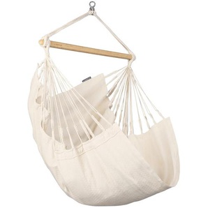 La Siesta Hängesessel , Weiß , Holz, Textil , Bambus , 90x145x140 cm , Gartenmöbel, Hängesessel