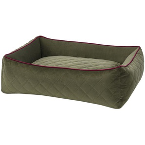 LABONI Hundebett Samt  Classic ¦ grün ¦ Maße (cm): B: 85 H: 22 T: 66