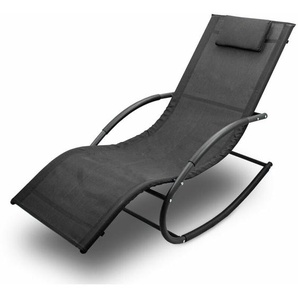 Lacestone - Sonnenliege Gartenliege Relaxliege Schaukelliege Liegestuhl Schaukelstuhl (1 Liege)(Schwarz)