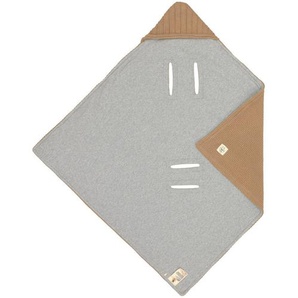 Lässig Einschlagdecke, Grau, Sand, Textil, 0.5x78x78 cm, Gots, Babyheimtextilien, Schmusedecken