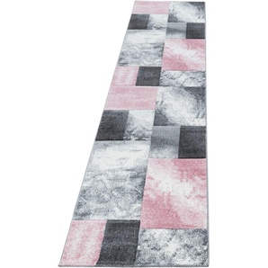 Läufer AYYILDIZ TEPPICHE Hawaii 1710 Teppiche Gr. B/L: 80 cm x 300 cm, 13 mm, 1 St., pink Teppichläufer handgearbeiteter Konturenschnitt, 80cm x 300cm (BxL)
