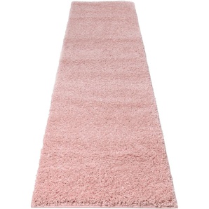 Läufer BRUNO BANANI Shaggy Soft Teppiche Gr. B/L: 80 cm x 500 cm, 30 mm, 1 St., rosa (hellrosa) Teppichläufer