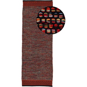 Läufer CARPETFINE Kelim Mia Teppiche Gr. B/L: 80 cm x 350 cm, 6 mm, 1 St., orange (terra) Kurzflor-Läufer Baumwolle Wendeteppich