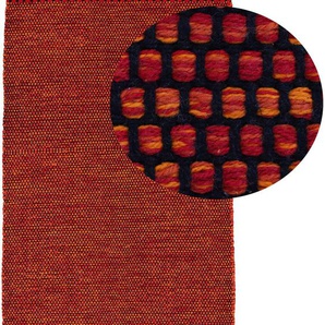 Läufer CARPETFINE Kelim Mia Teppiche Gr. B/L: 80 cm x 500 cm, 6 mm, 1 St., rot Kelimteppich Kurzflor-Läufer Teppichläufer Teppiche Baumwolle Wendeteppich