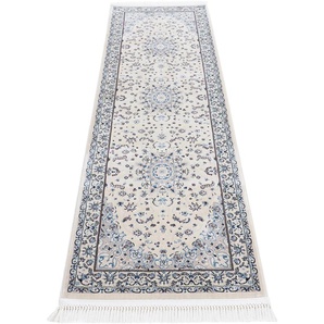 Läufer CARPETFINE Nain Diane Teppiche Gr. B/L: 80 cm x 500 cm, 8 mm, 1 St., beige (creme) Küchenläufer Kurzflorteppich, Orient Look