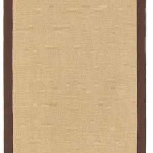 Läufer CARPETFINE Sisal Teppiche Gr. B/L: 80 cm x 500 cm, 5 mm, 1 St., braun Küchenläufer mit farbiger Bordüre, Anti Rutsch Rückseite