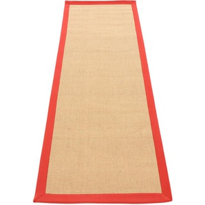 Läufer CARPETFINE Sisal Teppiche Gr. B/L: 80 cm x 500 cm, 5 mm, 1 St., rot Küchenläufer