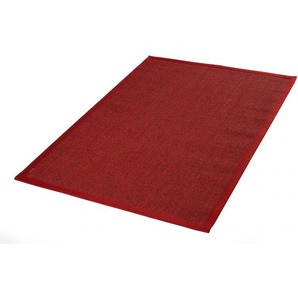 Läufer DEKOWE Mara S2 mit Bordüre Teppiche Gr. B/L: 80 cm x 250 cm, 5 mm, 1 St., rot (rot, meliert) Kurzflor-Läufer Teppich-Läufer, Flachgewebe, Material: 100% Sisal, Flur