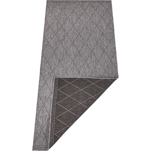 Läufer FREUNDIN HOME COLLECTION Daisy Teppiche Gr. B/L: 80 cm x 250 cm, 5 mm, 1 St., grau (anthrazit) Küchenläufer Flachgewebe Wendbar, Rauten Design, Pflegeleicht