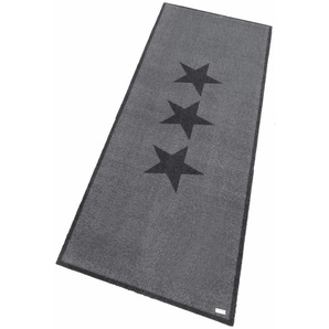 Läufer HANSE HOME Sterne Teppiche Gr. B/L: 67 cm x 180 cm, 7 mm, 1 St., grau Teppichläufer Kurzflor-Läufer Teppiche Gemustert, Stars, Robust, Pflegeleicht, Waschbar, Rutschhemmend