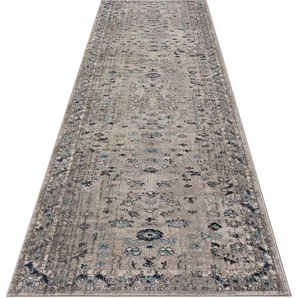 Läufer HOME AFFAIRE Clovis Teppiche Gr. B/L: 90 cm x 250 cm, 11 mm, 1 St., grau Küchenläufer Teppich im Orient-Design, mit Bordüre, Vintage
