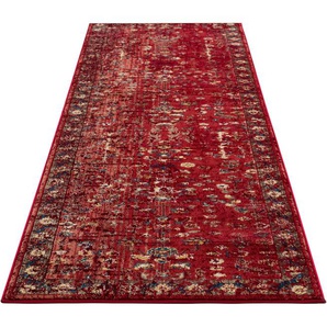 Läufer HOME AFFAIRE Clovis Teppiche Gr. B/L: 90 cm x 250 cm, 11 mm, 1 St., rot Küchenläufer Teppich im Orient-Design, mit Bordüre, Vintage