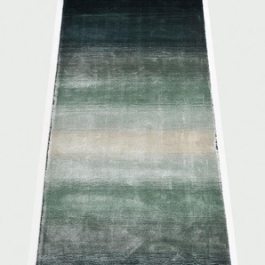 Läufer HOME AFFAIRE Katalin, handgewebt, Teppiche aus 100% Viskose, farblich changierend Gr. B/L: 90 cm x 250 cm, 12 mm, 1 St., blau (ocean) Küchenläufer