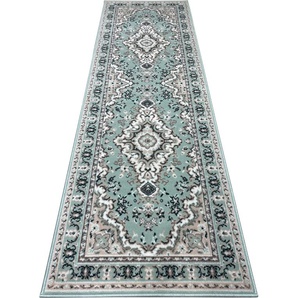 Läufer HOME AFFAIRE Oriental Teppiche Gr. B/L: 80 cm x 250 cm, 7 mm, 1 St., grün Kurzflor-Läufer Teppichläufer Teppiche Läufer, Brücke, Kurzflor, Orient-Optik, mit Bordüre, gewebt