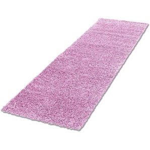 Läufer HOME AFFAIRE Shaggy 30 Teppiche Gr. B/L: 80 cm x 300 cm, 30 mm, 1 St., rosa (hellrosa) Teppichläufer Teppich-Läufer, Brücke, Uni-Farben, besonders weich und kuschelig