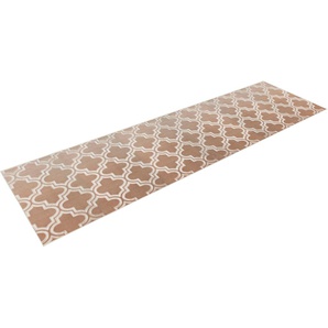 Läufer LEONIQUE Triana Teppiche Gr. B/L: 80 cm x 300 cm, 7 mm, 1 St., grau (taupe) Kurzflor-Läufer Teppiche geometrisches & modernes 3D-Design, Kurzflor, kuschelig, Brücke