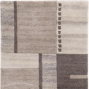 Läufer LUXOR LIVING Henderson Teppiche Gr. B/L: 80 cm x 300 cm, 8 mm, 1 St., beige Kurzflor-Läufer Teppich-Läufer, reine Wolle, handgeknüpft, Patchwork Design