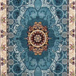 Läufer MORGENLAND Ahmir Teppiche Gr. B/L: 100 cm x 300 cm, 9 mm, 1 St., blau Kurzflor-Läufer Fußbodenheizung geeignet