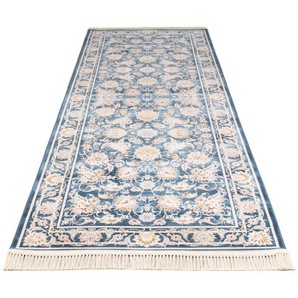 Läufer MORGENLAND Aryana Teppiche Gr. B/L: 100 cm x 200 cm, 7 mm, 1 St., blau Kurzflor-Läufer Wohnzimmer, Strapazierfähig