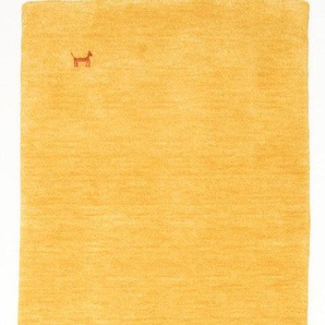 Läufer MORGENLAND GABBEH ASTERIA Teppiche Gr. B/L: 80 cm x 300 cm, 18 mm, 1 St., goldfarben Teppichläufer Schurwolle, Uni Tiermotiv