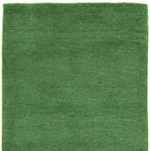 Läufer MORGENLAND GABBEH FEIN FLOWY Teppiche Gr. B/L: 80 cm x 300 cm, 19 mm, 1 St., grün Teppichläufer Schurwolle, einfarbig, Wohnzimmer