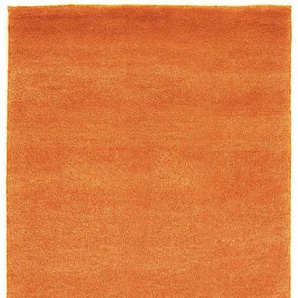 Läufer MORGENLAND GABBEH FEIN FLOWY Teppiche Gr. B/L: 80 cm x 300 cm, 19 mm, 1 St., orange Teppichläufer Schurwolle, einfarbig, Wohnzimmer