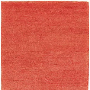 Läufer MORGENLAND GABBEH FEIN FLOWY Teppiche Gr. B/L: 80 cm x 300 cm, 19 mm, 1 St., rot Teppichläufer Schurwolle, einfarbig, Wohnzimmer