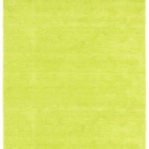 Läufer MORGENLAND GABBEH FEIN UNI Teppiche Gr. B/L: 80 cm x 200 cm, 18 mm, 1 St., grün (hellgrün) Teppichläufer pure Schurwolle Einfarbig, Wohnzimmer
