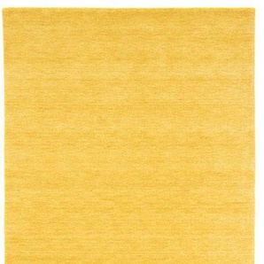 Läufer MORGENLAND GABBEH FEIN UNI Teppiche Gr. B/L: 80 cm x 300 cm, 18 mm, 1 St., goldfarben Teppichläufer