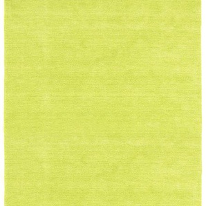 Läufer MORGENLAND GABBEH FEIN UNI Teppiche Gr. B/L: 80 cm x 300 cm, 18 mm, 1 St., grün (hellgrün) Teppichläufer pure Schurwolle Einfarbig, Wohnzimmer